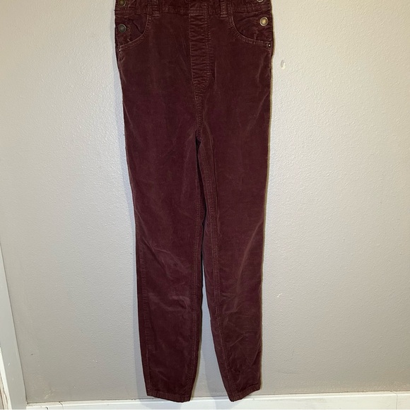 Free People Brown Slim Ankle Patch Pocket Corduroy Overalls Women’s Size 28 - Picture 5 of 11